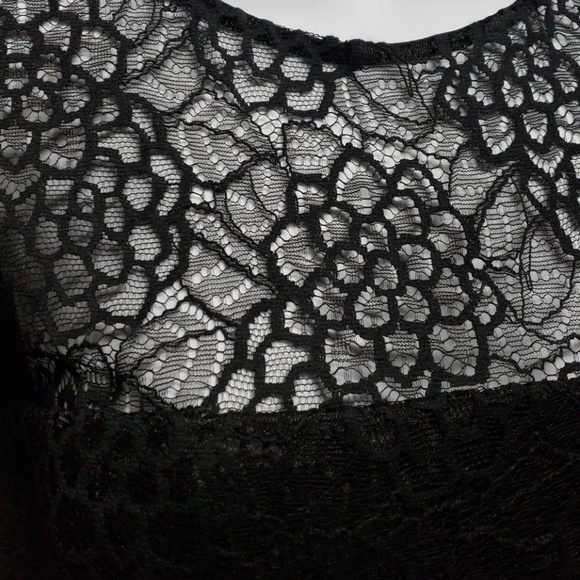 Milly black lace ruffle back sheer top dress - Picture 3 of 7